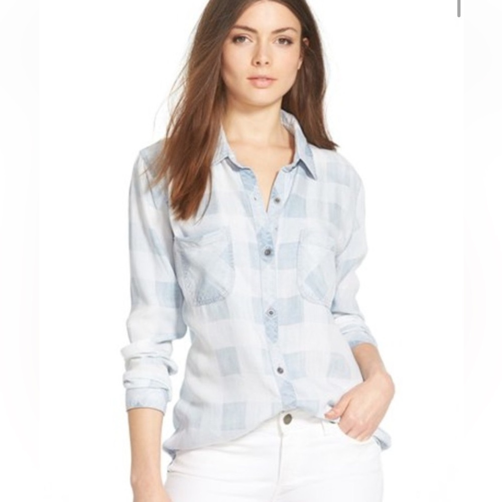 Rails Light Blue Plaid Button Up Shirt